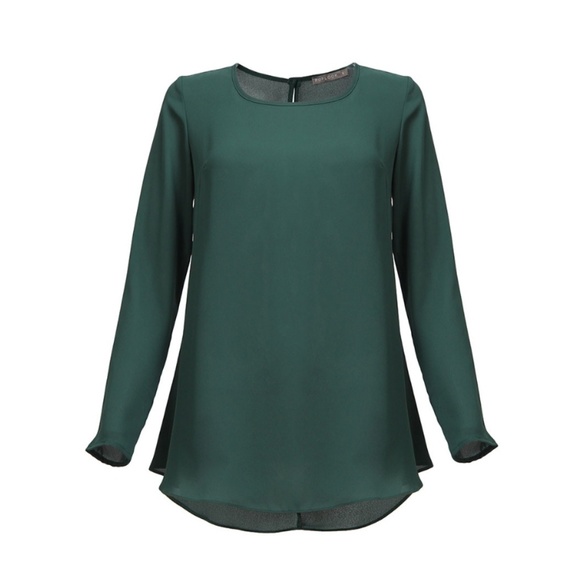 POPLOOK Tops - Forest green long sleeved top